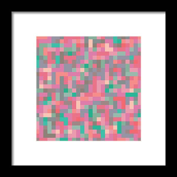 Abstract Framed Print featuring the digital art Pixel Art #13 by Mike Taylor