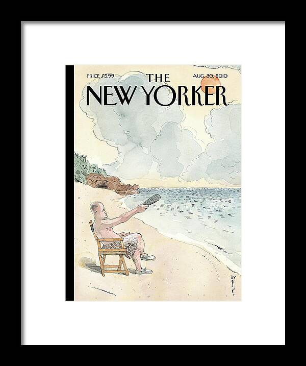 T.v. Framed Print featuring the painting Pause by Barry Blitt
