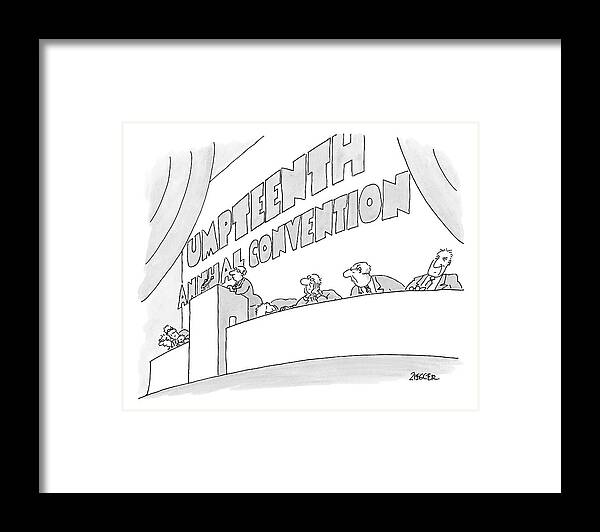 
Captionless Framed Print featuring the drawing New Yorker January 5th, 2009 by Jack Ziegler