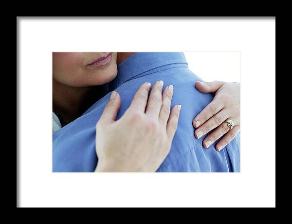 Human Framed Print featuring the photograph Couple Embracing #14 by Ian Hooton/science Photo Library
