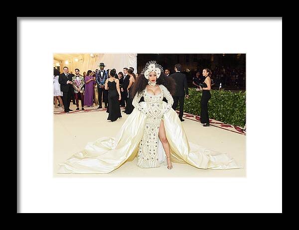 Cardi B Framed Print featuring the photograph Heavenly Bodies: Fashion & The Catholic Imagination Costume Institute Gala - Arrivals #14 by Neilson Barnard