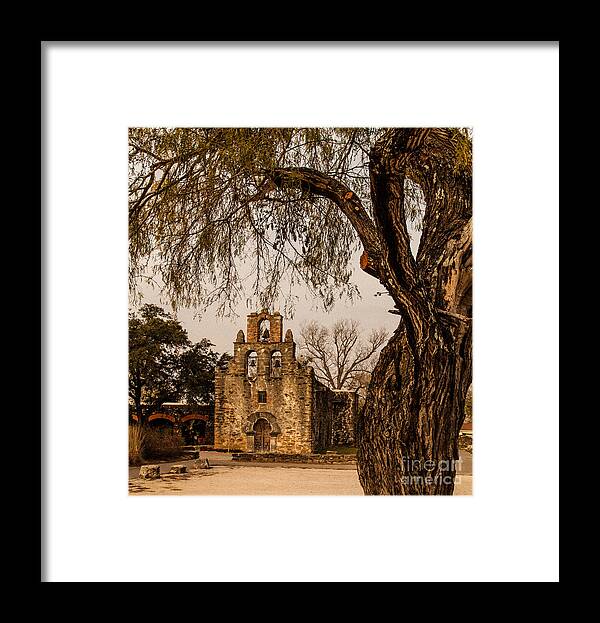 Mission Framed Print featuring the photograph Mission Espada #14 by Iris Greenwell