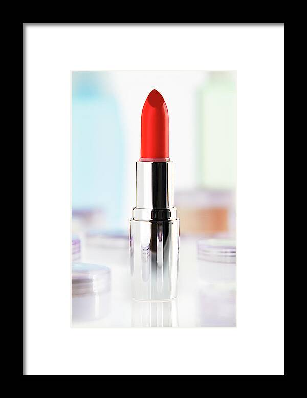 White Background Framed Print featuring the photograph Still Life Of Beauty Products #14 by Stephen Smith