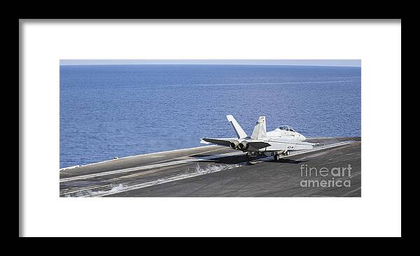 No People Framed Print featuring the photograph An Fa-18f Super Hornet Launches #15 by Stocktrek Images