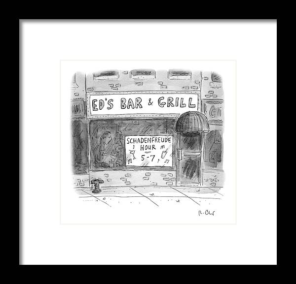 Shadenfreude Hour Framed Print featuring the drawing New Yorker November 14th, 2016 by Roz Chast