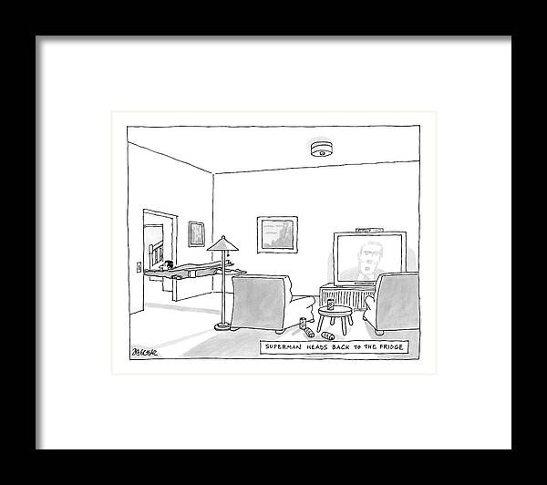 Hero Framed Print featuring the drawing New Yorker August 20th, 2007 by Jack Ziegler