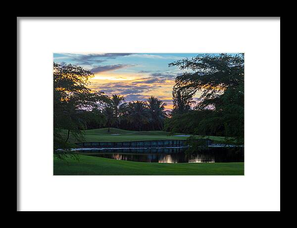15th Hole Framed Print featuring the photograph 15th Green at Hollybrook by Ed Gleichman