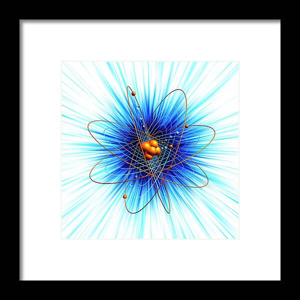 Particle Framed Print featuring the photograph Atomic Structure #16 by Mehau Kulyk
