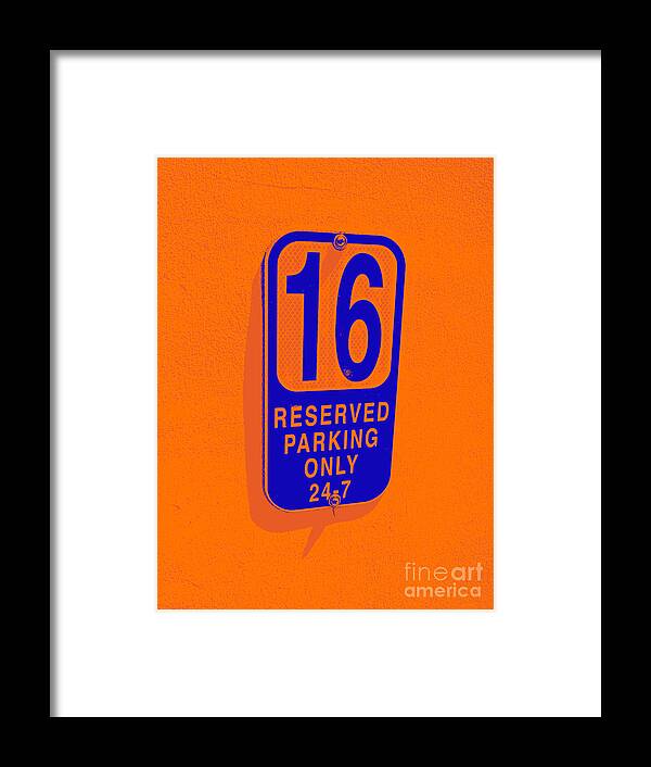 16 Framed Print featuring the digital art 16 Orange and Blue by Valerie Reeves