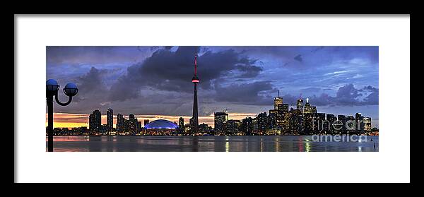 Toronto Framed Print featuring the photograph Toronto skyline sunset panorama by Elena Elisseeva