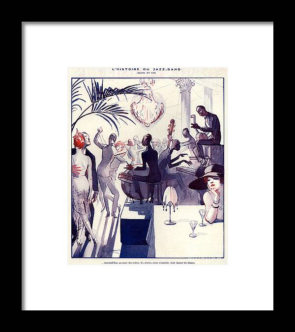 France Framed Print featuring the drawing 1920s France La Vie Parisienne Magazine #166 by The Advertising Archives
