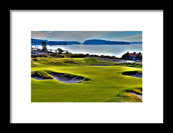 Chambers Bay Golf Course Framed Print featuring the photograph #17 at Chambers Bay Golf Course - Location of the 2015 U.S. Open Championship #17 by David Patterson