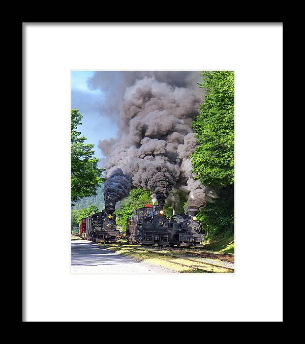 Train Race Framed Print featuring the photograph Cass Scenic Railroad #19 by Mary Almond
