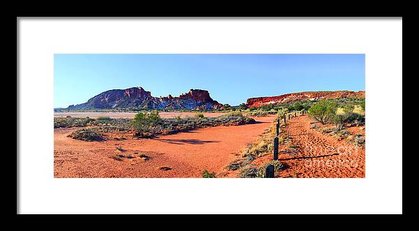 Rainbow Valley Outback Landscape Central Australia Australian Northern Territory Panorama Panoramic Clay Pan Dry Arid Framed Print featuring the photograph Rainbow Valley by Bill Robinson