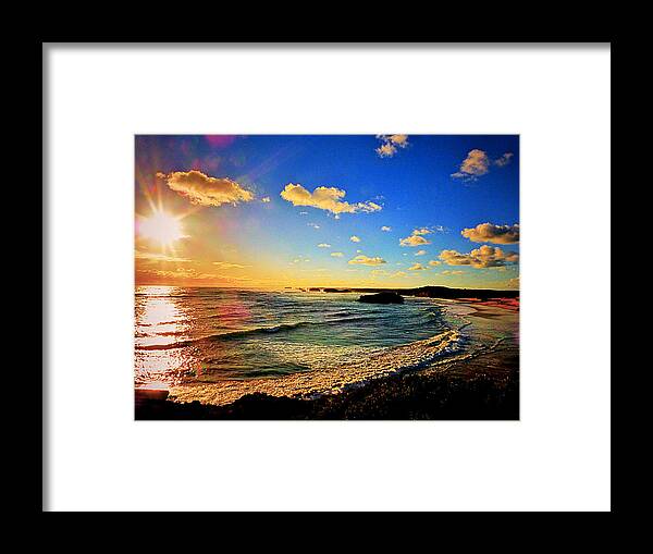Landscape Framed Print featuring the photograph Sunset in beach #1 by Girish J