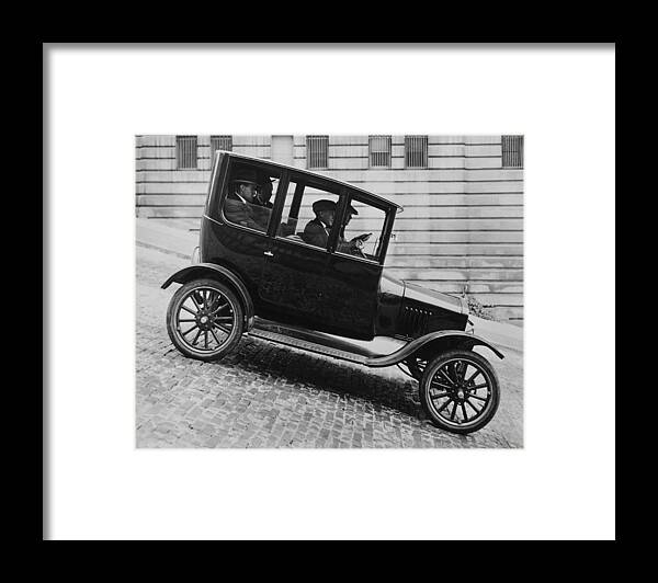 1035-163 Framed Print featuring the photograph 1921 Ford Model T Tudor by Underwood Archives