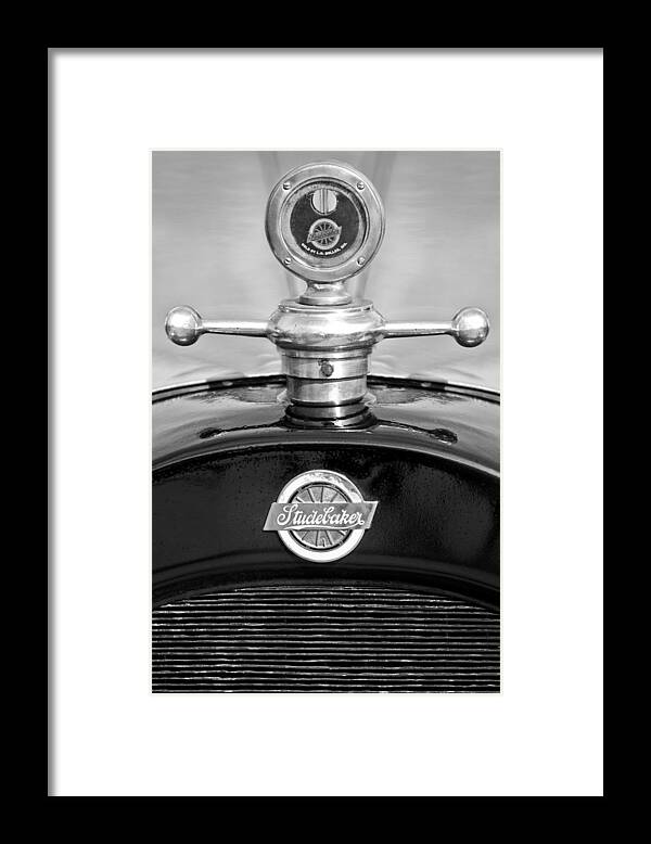 1922 Studebaker Touring Framed Print featuring the photograph 1922 Studebaker Touring Hood Ornament 3 by Jill Reger