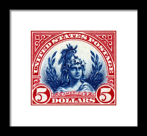 Stamp Framed Print featuring the painting 1923 Freedom Stamp by Historic Image