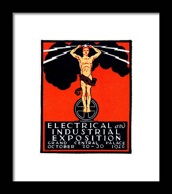 Vintage New York Framed Print featuring the painting 1926 New York City Electrical Industrial Exposition by Historic Image