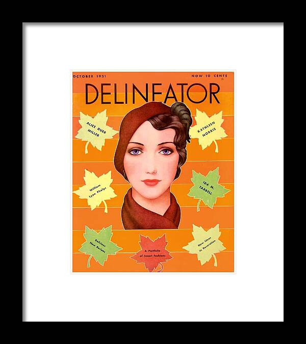 1931 Framed Print featuring the digital art 1931 - Delineator Magazine Cover - October - Color by John Madison
