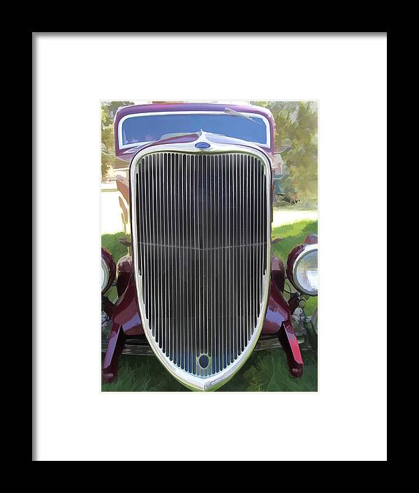 1933 Ford Framed Print featuring the photograph 1933 Ford Grille by Ron Roberts