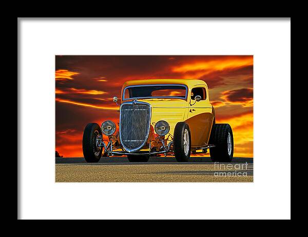 Auto Framed Print featuring the photograph 1933 Ford 'Three Window' Coupe by Dave Koontz