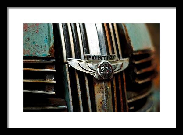 Classic Framed Print featuring the photograph 1937 Pontiac 224 Grill Emblem by Trever Miller