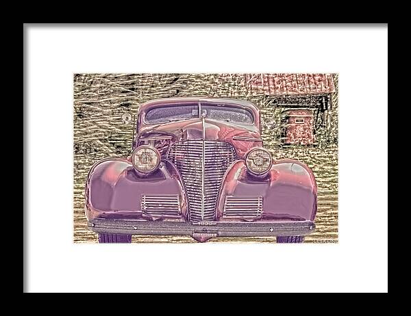 1939 Chevy Framed Print featuring the mixed media 1939 Chevy Immenent Front Color by Lesa Fine