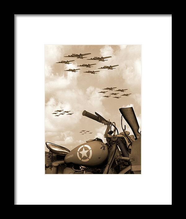 Warbirds Framed Print featuring the photograph 1942 Indian 841 - B-17 Flying Fortress' by Mike McGlothlen