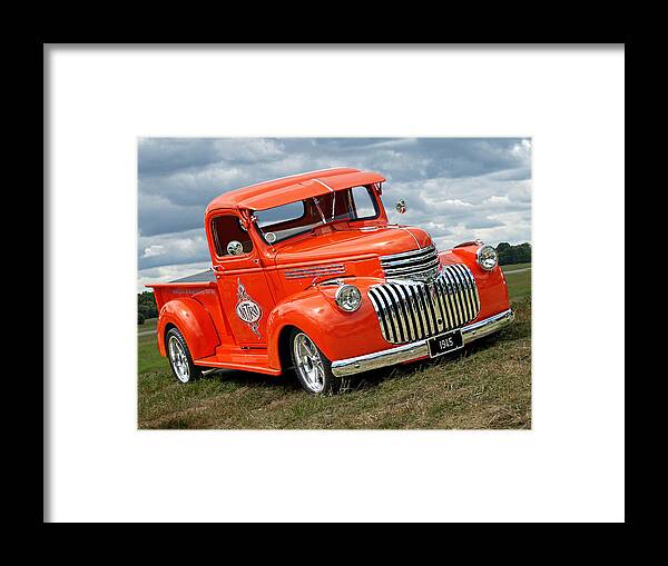 Chevrolet Truck Framed Print featuring the photograph 1945 Chevy in Orange by Gill Billington