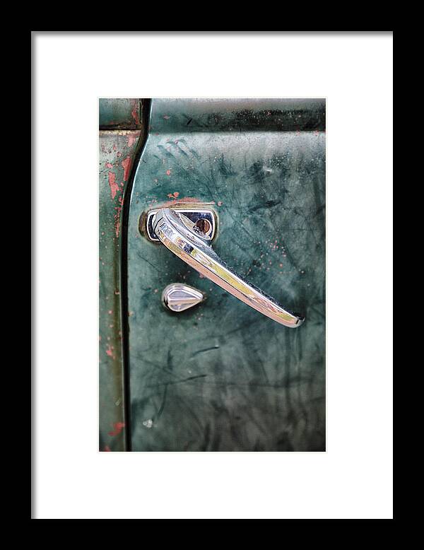 3scape Framed Print featuring the photograph 1950 Classic Chevy Pickup Door Handle by Adam Romanowicz