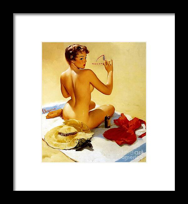 Vintage Pinup Framed Print featuring the photograph 1950's Pin Up Girl by Action