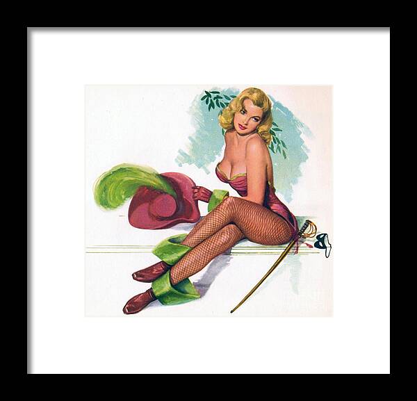 Vintage Framed Print featuring the photograph 1950's Vintage Pin Up Girl by Action