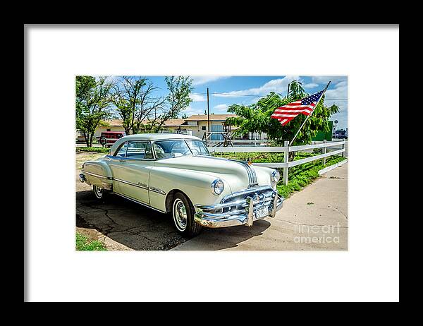 Bob And Nancy Kendrick Framed Print featuring the photograph 1951 Chieftain with Flag by Bob and Nancy Kendrick