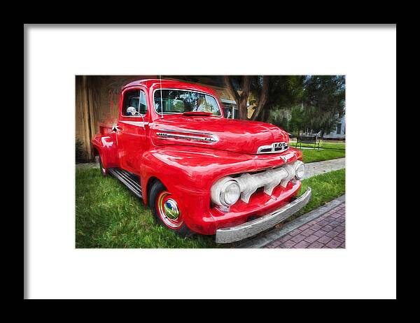 1951 Ford Truck Framed Print featuring the photograph 1951 Ford Pick Up Truck F100 Painted 50 per cent by Rich Franco
