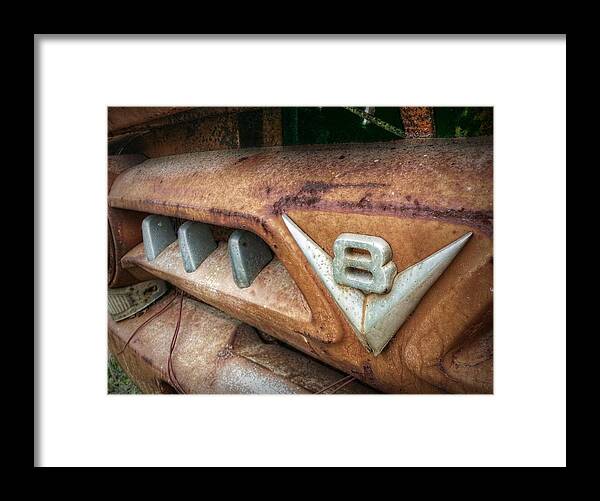 Ford Logo Framed Print featuring the digital art 1953 Ford F-100 V8 Stepside by Linda Unger