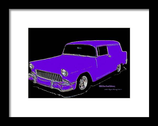 Vehicles Framed Print featuring the painting 1955 Chev Panel Delivery P by Wayne Bonney