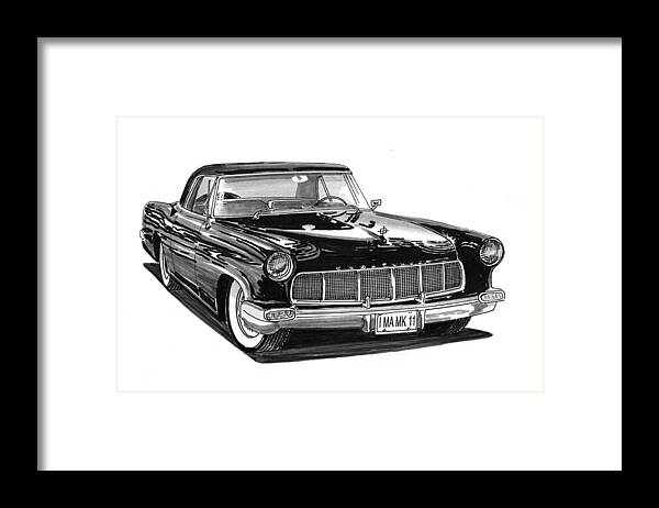 1956 Lincoln Continental Mark Ii Framed Print featuring the painting 1956 Continental MK II by Jack Pumphrey