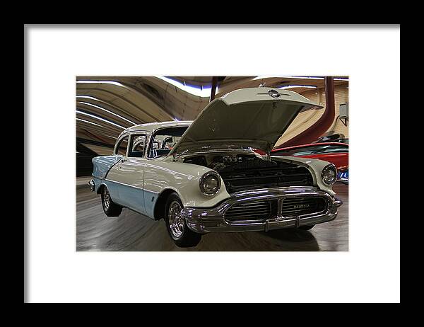 1956 Oldsmobile Framed Print featuring the photograph 1956 Oldsmobile by M Three Photos