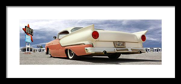 1957 Ford Framed Print featuring the photograph 1957 Ford Fairlane Lowrider by Mike McGlothlen