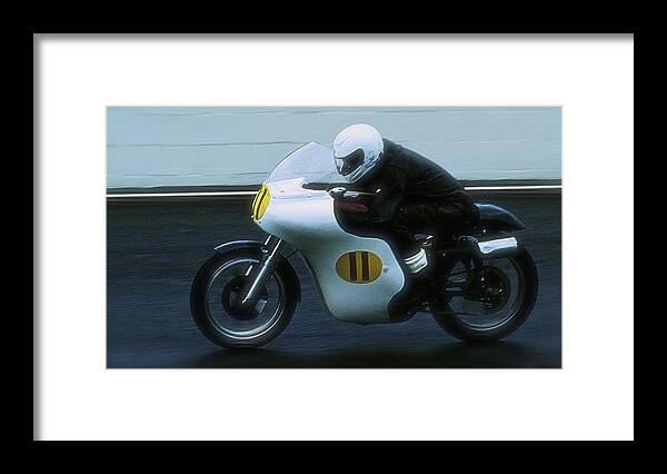 1958 Framed Print featuring the photograph 1958 AJS 7R Tim Jackson by John Colley