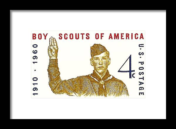 1960 Boy Scouts Of America Postage Stamp Framed Print featuring the photograph 1960 Boy Scouts of America Postage Stamp by David Patterson