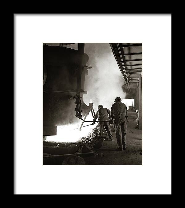 Photography Framed Print featuring the photograph 1960s Pair Of Steel Workers Wearing by Vintage Images