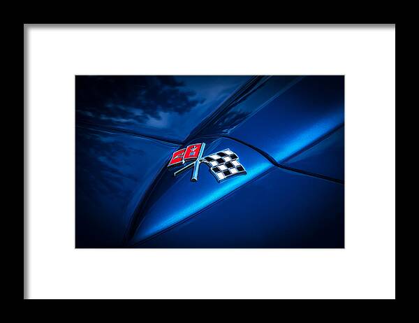 1966 Framed Print featuring the photograph 1966 Chevrolet Corvette Coupe Emblem by Rich Franco