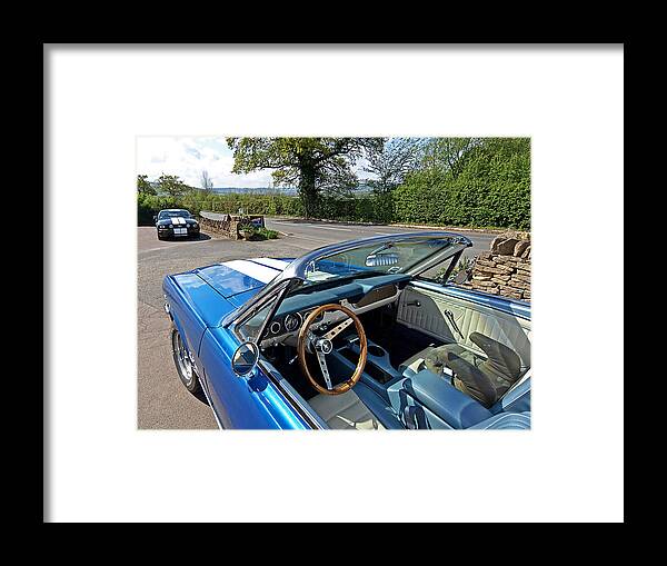 Ford Mustang Framed Print featuring the photograph 1966 Convertible Mustang on Tour in the Cotswolds by Gill Billington