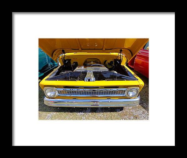 Chevy Framed Print featuring the photograph 1966 Yellow Chevy Truck by Kathy K McClellan