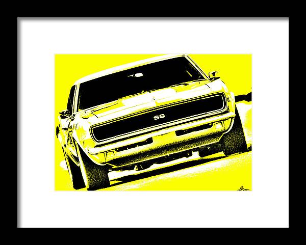 1968 Framed Print featuring the photograph 1969 Chevy Camaro SS - Yellow by Gordon Dean II