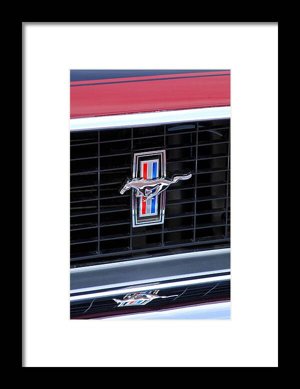 1969 Ford Mustang Mach 1 Framed Print featuring the photograph 1969 Mustang Mach 1 Grille Emblem by Jill Reger