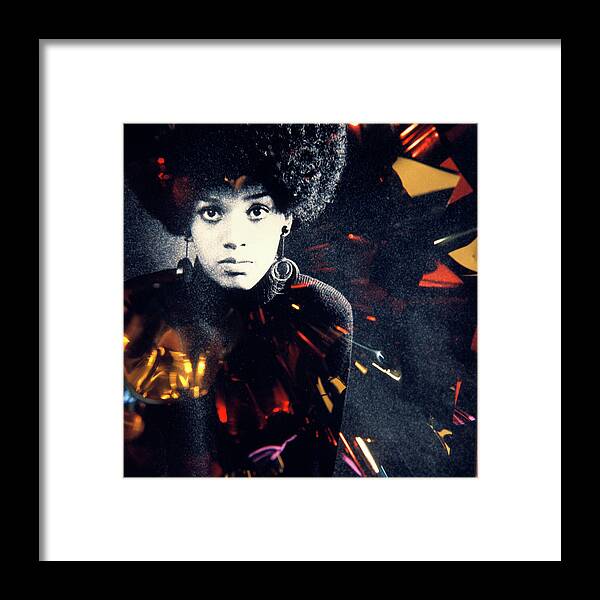 Vertical Framed Print featuring the painting 1970s Fashion Portrait Serious African by Vintage Images