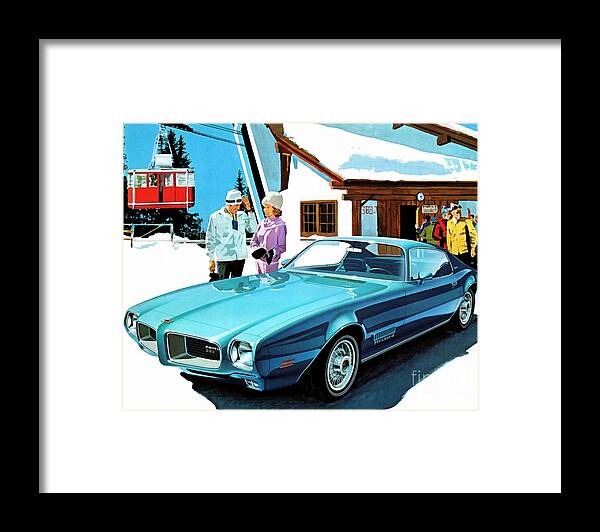Pontiac Framed Print featuring the painting 1971 Pontiac Firebird Espirit by Vincent Monozlay